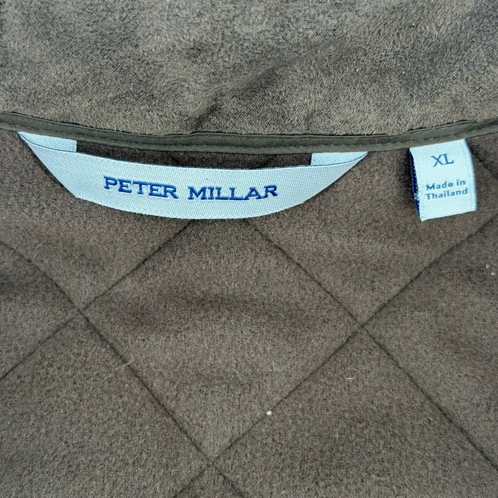 Peter Millar Wool Essex Quilted Vest Mens XL Navy Blue Melange Full Zip Golf - Picture 9 of 15